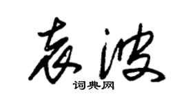 朱錫榮袁波草書個性簽名怎么寫