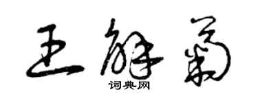 曾慶福王解菊草書個性簽名怎么寫