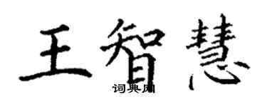 丁謙王智慧楷書個性簽名怎么寫