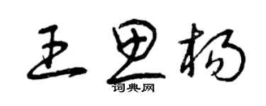 曾慶福王思楊草書個性簽名怎么寫