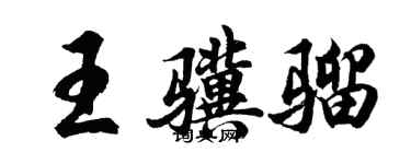 胡問遂王驥騮行書個性簽名怎么寫