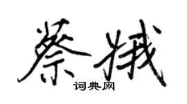 王正良蔡娥行書個性簽名怎么寫
