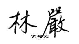 王正良林嚴行書個性簽名怎么寫