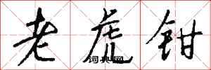 錢沛雲老虎鉗行書怎么寫