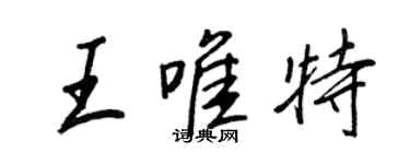 王正良王唯特行書個性簽名怎么寫