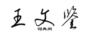 梁錦英王文鑒草書個性簽名怎么寫