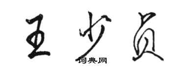 駱恆光王少貞行書個性簽名怎么寫