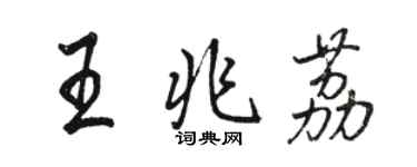 駱恆光王兆荔行書個性簽名怎么寫