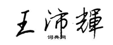 王正良王沛輝行書個性簽名怎么寫