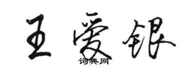駱恆光王愛銀行書個性簽名怎么寫
