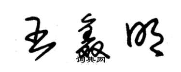 朱錫榮王鑫明草書個性簽名怎么寫