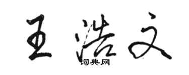 駱恆光王浩文行書個性簽名怎么寫