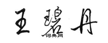 駱恆光王碧丹行書個性簽名怎么寫