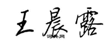 王正良王晨露行書個性簽名怎么寫