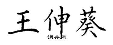 丁謙王伸葵楷書個性簽名怎么寫