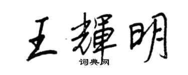 王正良王輝明行書個性簽名怎么寫