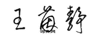 駱恆光王茵靜草書個性簽名怎么寫