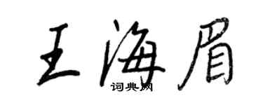 王正良王海眉行書個性簽名怎么寫