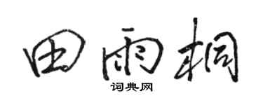駱恆光田雨桐行書個性簽名怎么寫