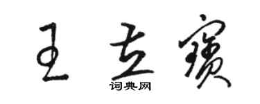 駱恆光王立寶草書個性簽名怎么寫