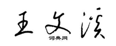 梁錦英王文溪草書個性簽名怎么寫