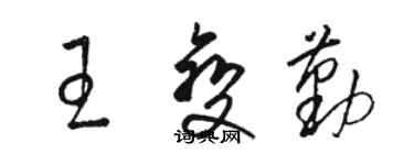 駱恆光王變勤草書個性簽名怎么寫