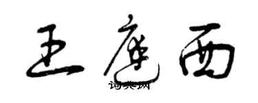 曾慶福王庭西草書個性簽名怎么寫