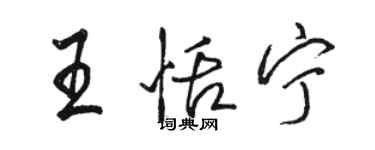 駱恆光王恬寧行書個性簽名怎么寫