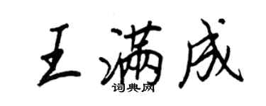 王正良王滿成行書個性簽名怎么寫