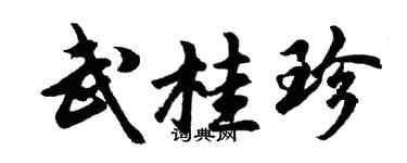 胡問遂武桂珍行書個性簽名怎么寫