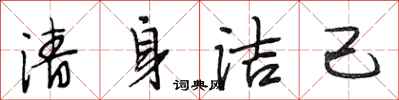 段相林清身潔己行書怎么寫