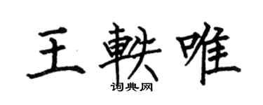 何伯昌王軼唯楷書個性簽名怎么寫