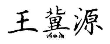 丁謙王冀源楷書個性簽名怎么寫