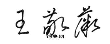 駱恆光王敬薇草書個性簽名怎么寫