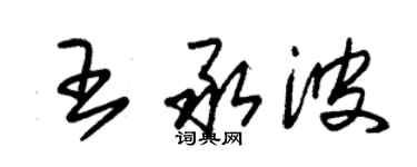 朱錫榮王承波草書個性簽名怎么寫