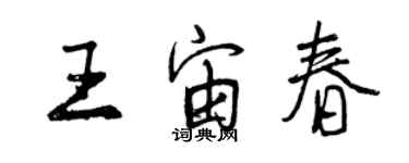 曾慶福王宙春行書個性簽名怎么寫