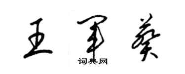 梁錦英王軍葵草書個性簽名怎么寫