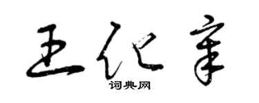 曾慶福王化章草書個性簽名怎么寫