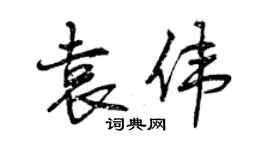曾慶福袁偉行書個性簽名怎么寫