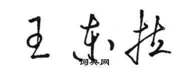 駱恆光王東拉草書個性簽名怎么寫