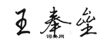 駱恆光王奉壘行書個性簽名怎么寫