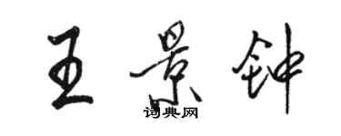 駱恆光王景鐘行書個性簽名怎么寫