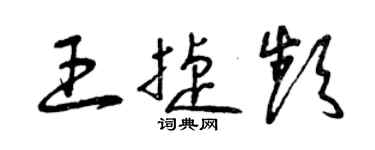 曾慶福王捷頻草書個性簽名怎么寫