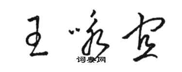 駱恆光王詠宜草書個性簽名怎么寫