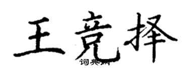 丁謙王競擇楷書個性簽名怎么寫