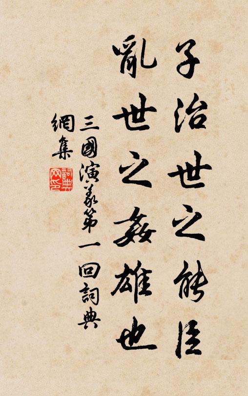 羅貫中子治世之能臣,亂世之奸雄也。書法作品欣賞