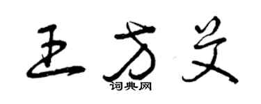 曾慶福王方艾草書個性簽名怎么寫