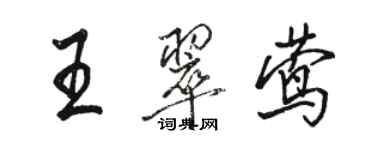 駱恆光王翠鶯行書個性簽名怎么寫