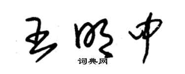 朱錫榮王明中草書個性簽名怎么寫