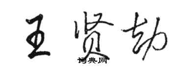 駱恆光王賢劫行書個性簽名怎么寫